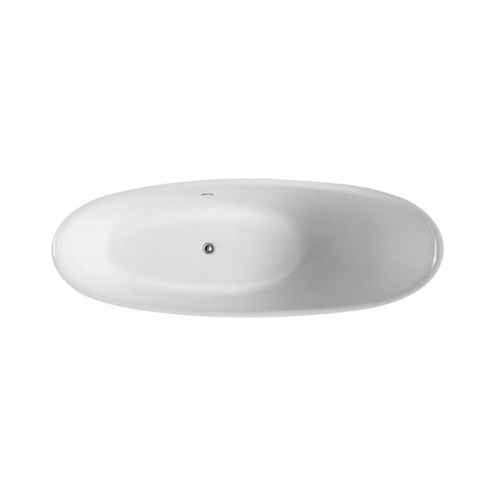 Cilombo 81" White Contemporary Free Standing Bathtub – Ergonomic Acrylic Design with Thermal Retention