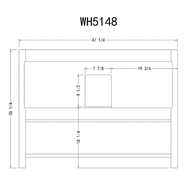 Edeline 48" White Stone Vanity – Modern Bathroom Cabinet with Undermount Sink & Storage
