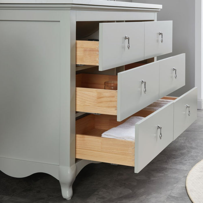 48" Silver Strand Finish Solid Wood Sink Vanity With 1" Artificial Stone Top