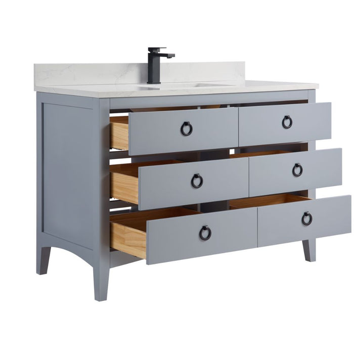 Felda 48" Modern Bathroom Vanity – Cadet Wood & Top
