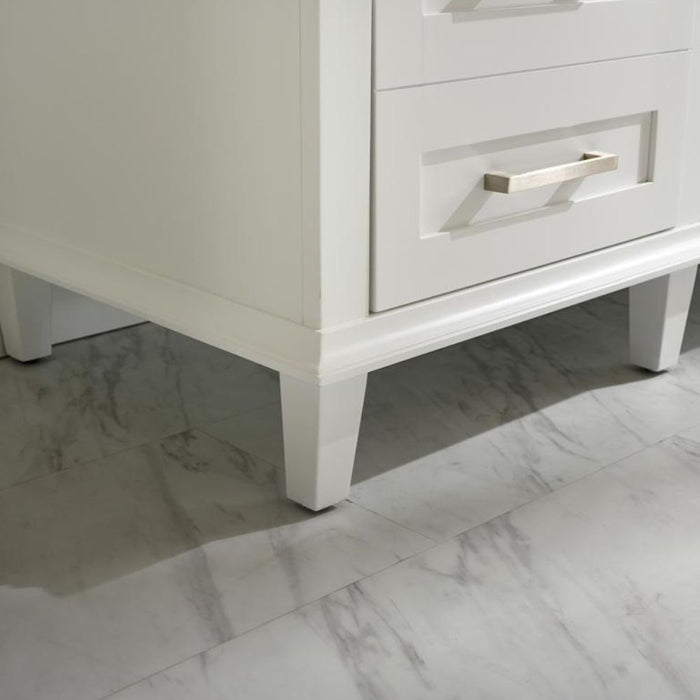 Lisen 60" Bathroom Vanity – White Cabinet with Marble Countertop