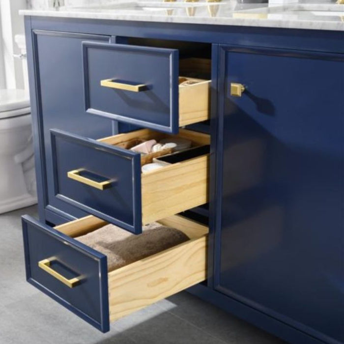 Gardner 54" Modern Double Sink Bathroom Vanity Pewter Green Finish Blue Stone Top with Storage Cabinet and Drawers