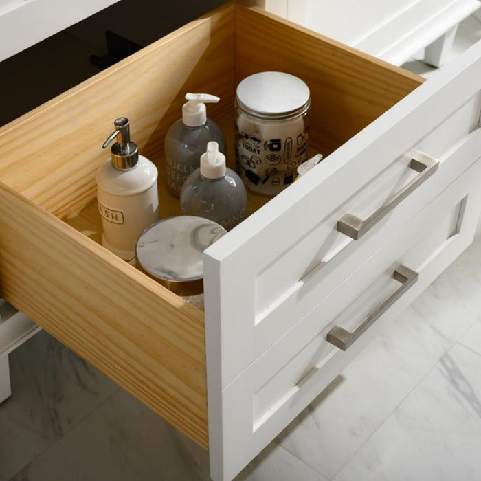 Ilene 72" Wood Double Vanity White – Sleek Design, Marble Countertop