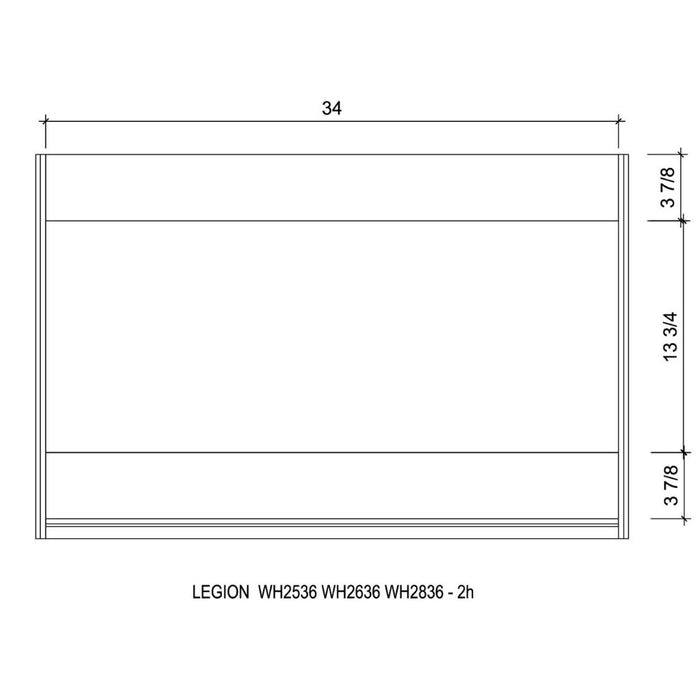 Yasemeen 36" Grey Oak Finish Bathroom Vanity – 2 Drawer Cabinet with 1" Artificial Stone Top