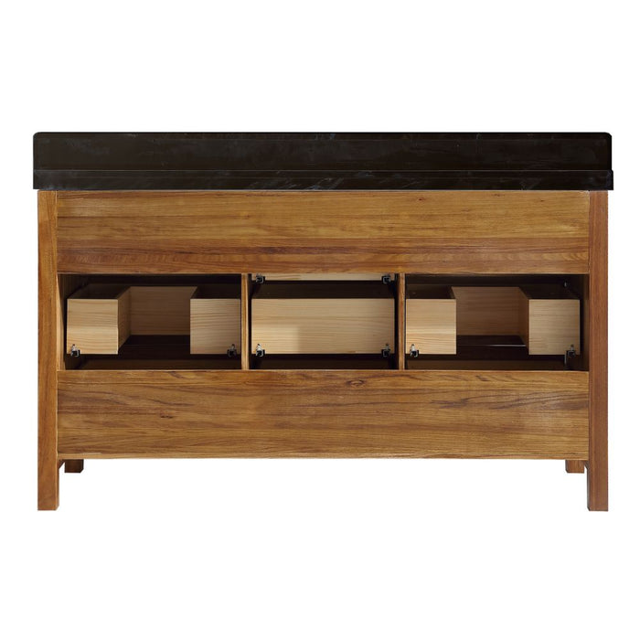 Venezia 60" Ebony Double Sink Vanity – Dark Finish Plywood Construction with White Natural Top