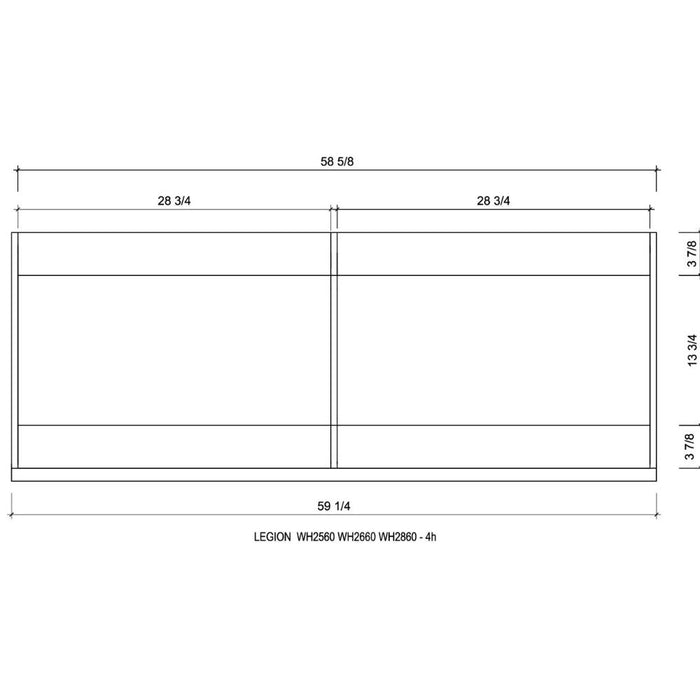 Honore 60" Brown Oak White Stone Bathroom Vanity – Premium 4-Drawer with 1" Thick Countertop
