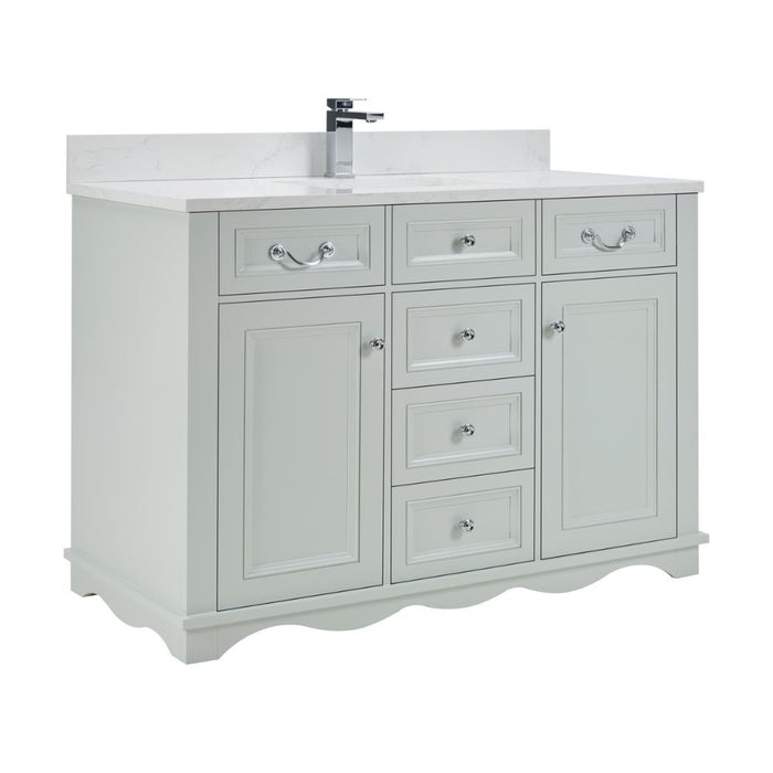 Oreille 48" Silver Strand Finish Bathroom Vanity Set with 1" Stone Countertop & Soft Close Hardware