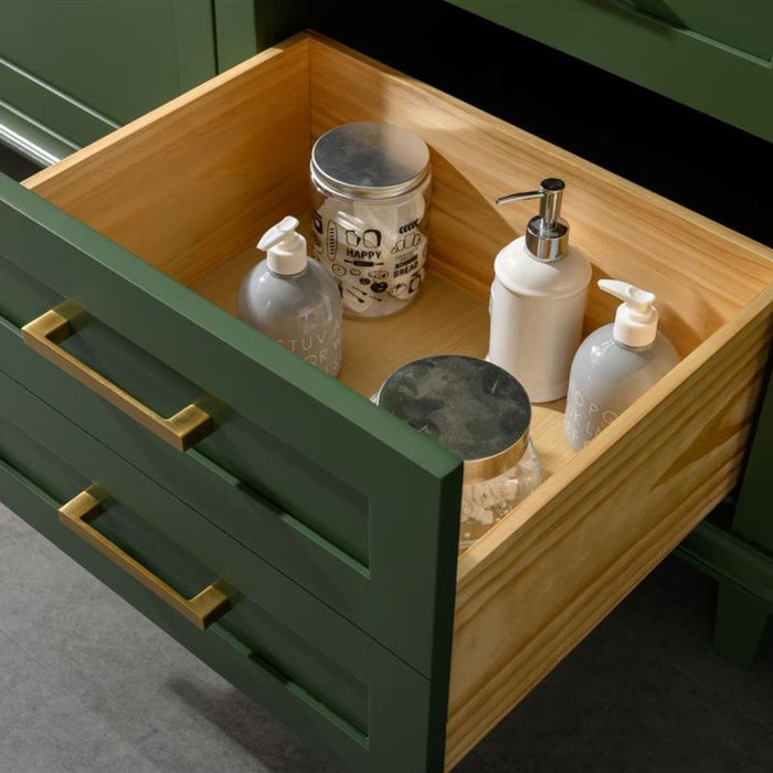 Joelle 72" Vogue Green Double Bathroom Vanity – Carrara White Top, Modern Look