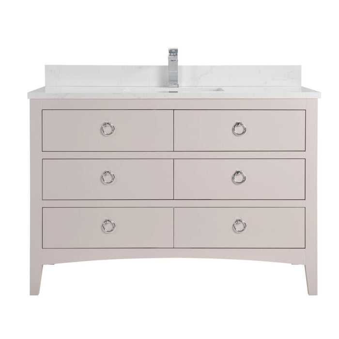 Winda 48" White Bathroom Sink Vanity – Solid Wood Base & Artificial Stone Counter