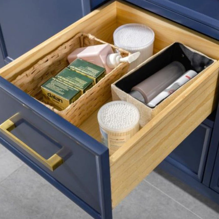 Gardner 54" Modern Double Sink Bathroom Vanity Pewter Green Finish Blue Stone Top with Storage Cabinet and Drawers