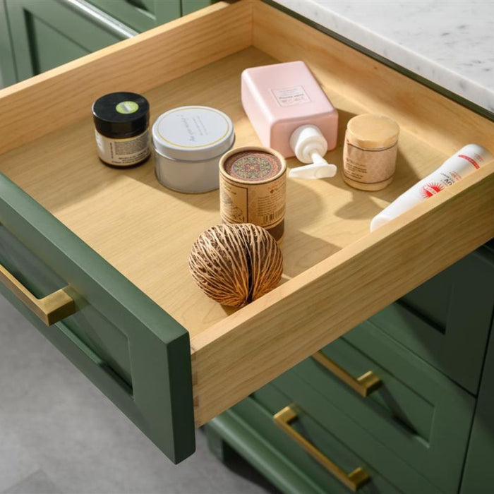 60" Caramay Green Double Vanity – Marble Top, Modern Bathroom Style