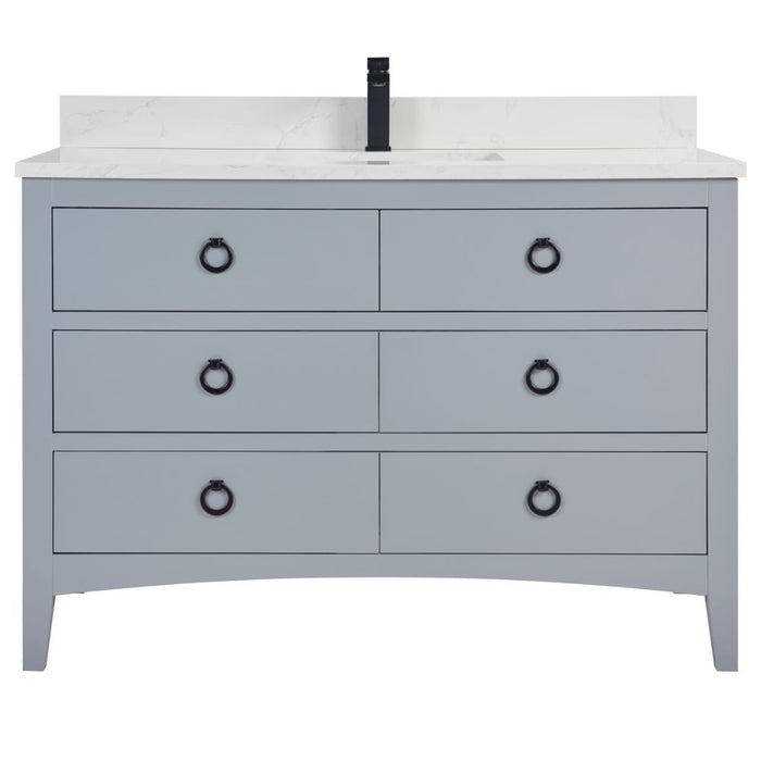 Felda 48" Modern Bathroom Vanity – Cadet Wood & Top