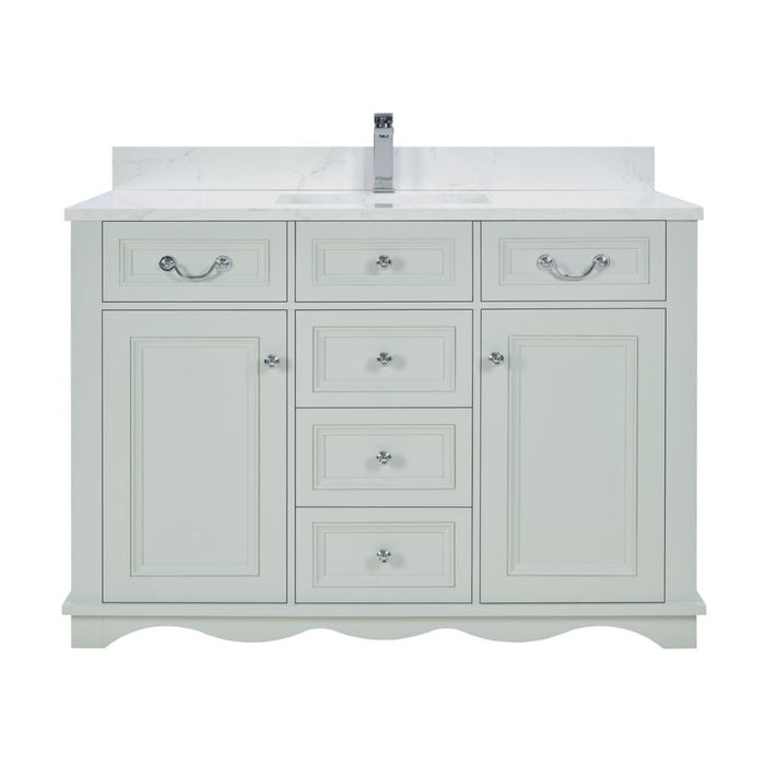 Oreille 48" Silver Strand Finish Bathroom Vanity Set with 1" Stone Countertop & Soft Close Hardware