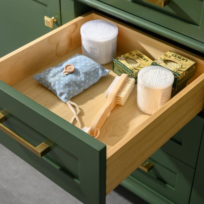 60" Caramay Green Double Vanity – Marble Top, Modern Bathroom Style