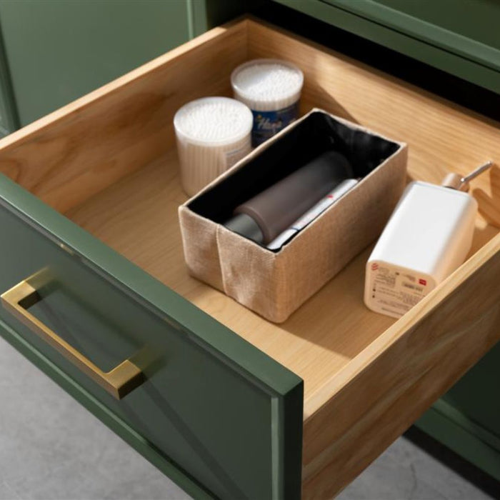 Laurana 60" Green Single Sink Bathroom Vanity Cabinet Carrara Marble Top 6 Drawers