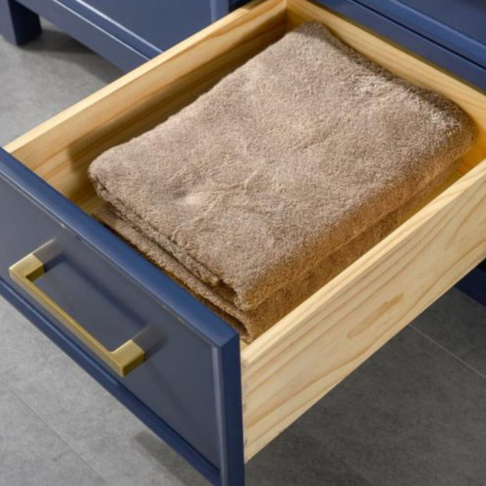 Gardner 54" Modern Double Sink Bathroom Vanity Pewter Green Finish Blue Stone Top with Storage Cabinet and Drawers