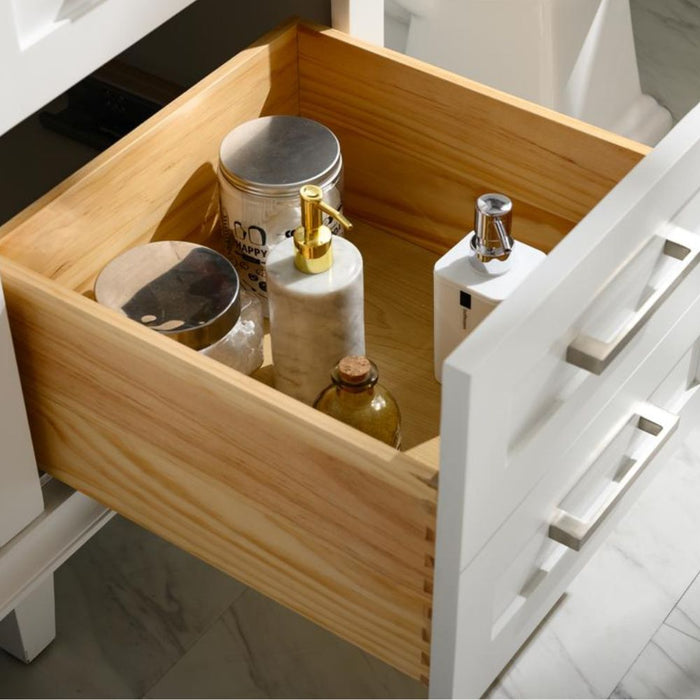 Lisen 60" Bathroom Vanity – White Cabinet with Marble Countertop