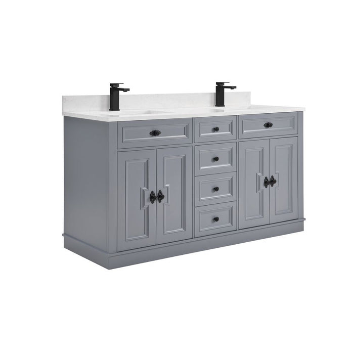 60" Nadeen Freestanding Single Sink Bathroom Vanity - Solid Wood Frame with Artificial Stone Top