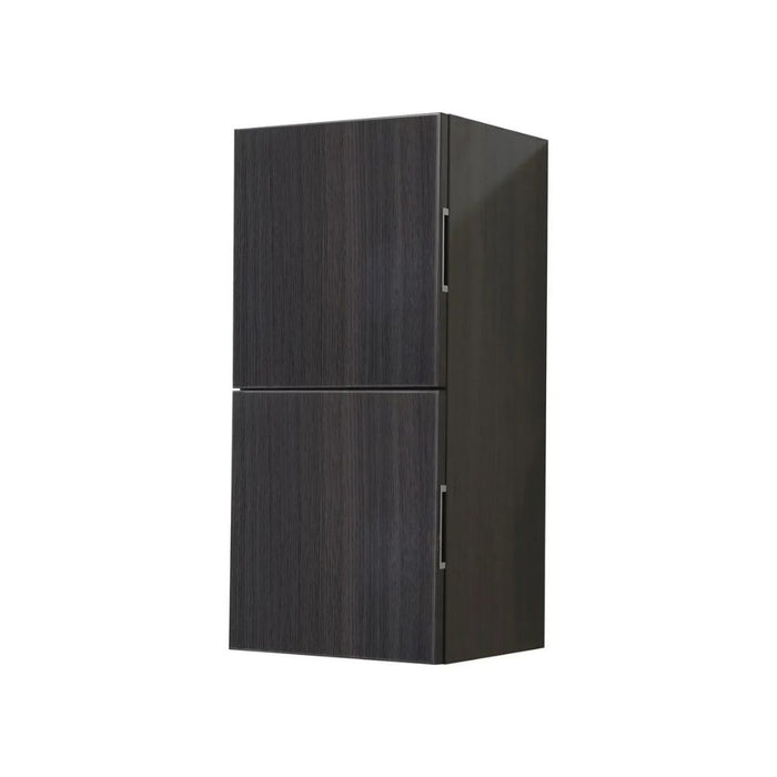 Palmer 12" x 24" Gray Oak High Gloss Linen Side Cabinet – Two Door Bathroom Storage with Soft Close