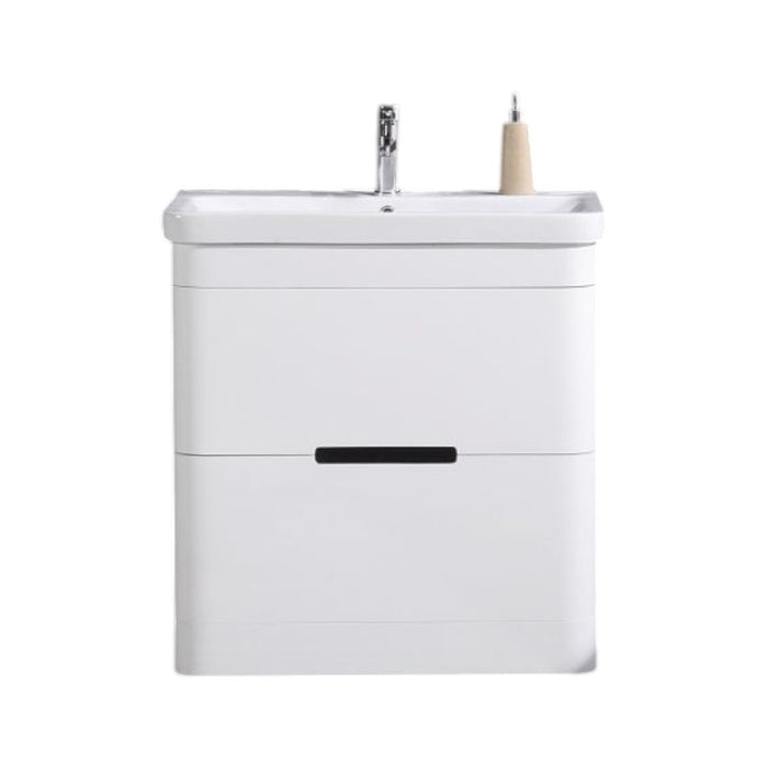 Nikos Contemporary 32" PVC Bathroom Vanity Set – Ceramic Top, LED Mirror & Single Faucet Ready