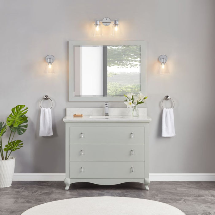 Sumner 42" Silver Strand Solid Wood Bathroom Vanity with 1" Artificial Stone Countertop