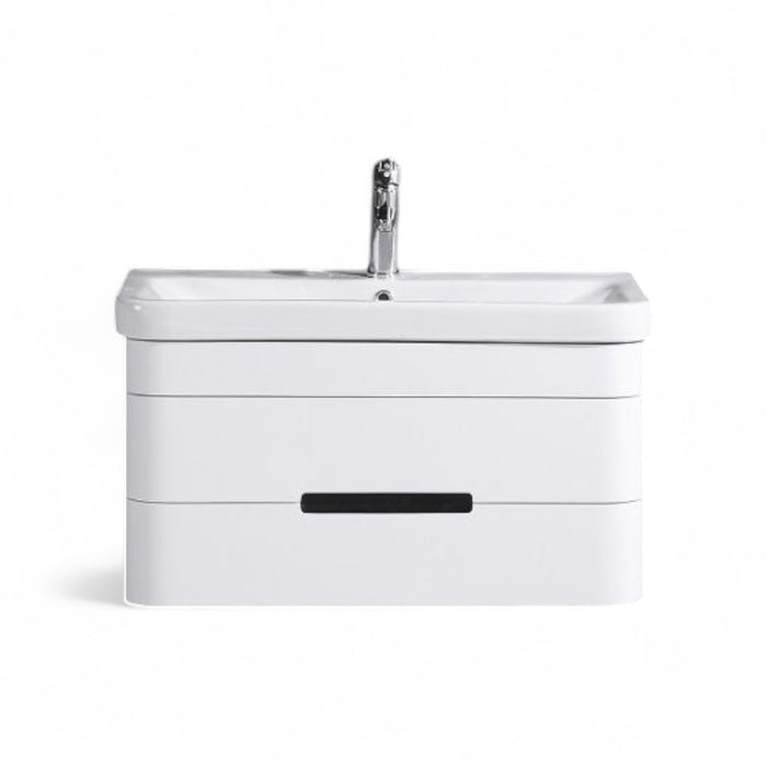 Remi 32" White PVC Single Bathroom Vanity – Modern Freestanding Vanity with LED Mirror & DTC Soft Close Hardware