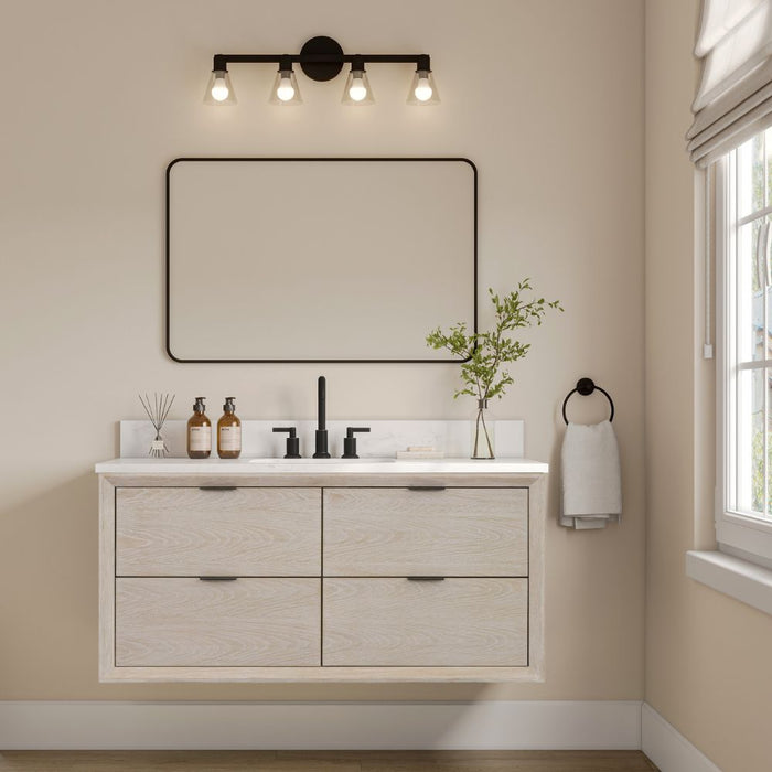 Larissa 48" Oak Finish Vanity Cabinet with 1" Thick Artificial Stone Countertop – Undermount Basin