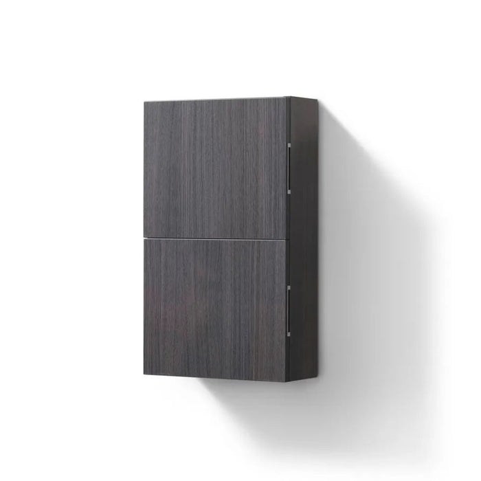 Kenan 14" x 24" High Gloss Gray Oak Linen Side Cabinet – Single Door Storage with Soft Close