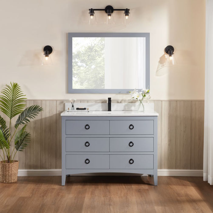 Felda 48" Modern Bathroom Vanity – Cadet Wood & Top