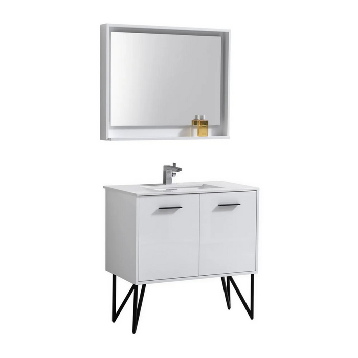 Lipy 36" Modern Bathroom Vanity with Quartz Countertop – Soft-Close Hardware and Designer Legs