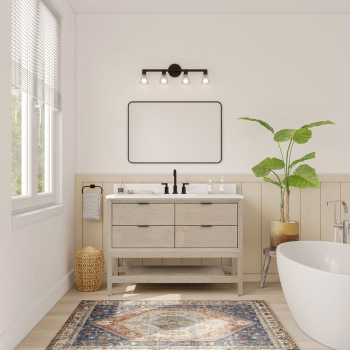 Parkson 48" Whitewashed Oak Single Bathroom Vanity – Contemporary Leg Style with 2-Drawer Storage