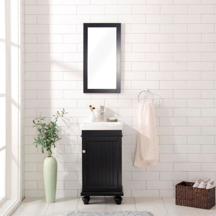 Arbor 18" Espresso Wood Vanity Cabinet with White Ceramic Top & Sink – Modern Bathroom Furniture
