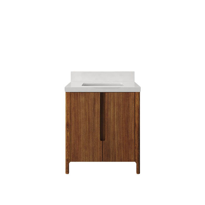 30-Inch Ashby Mango Wood Bathroom Vanity with Single Undermount Sink and Quartz Top