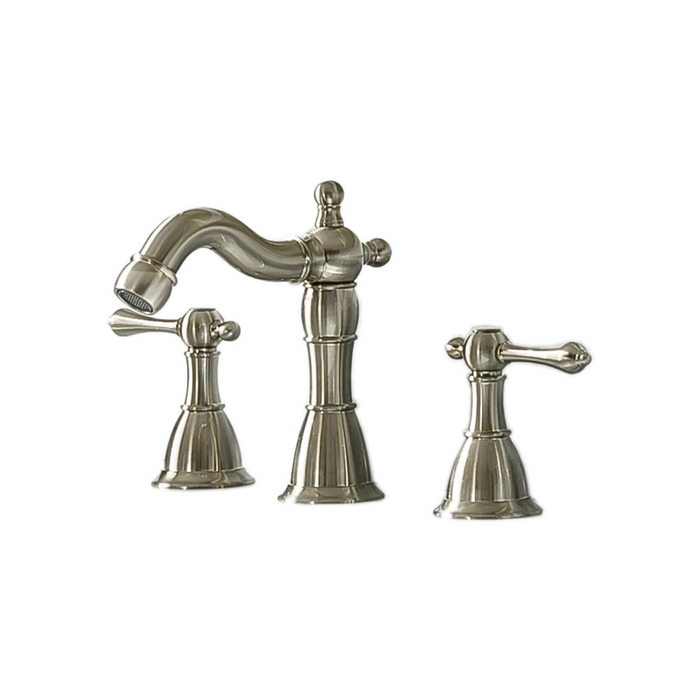 UPC Pietro 8" Nickel Widespread Faucet – Modern, Drain Incl.