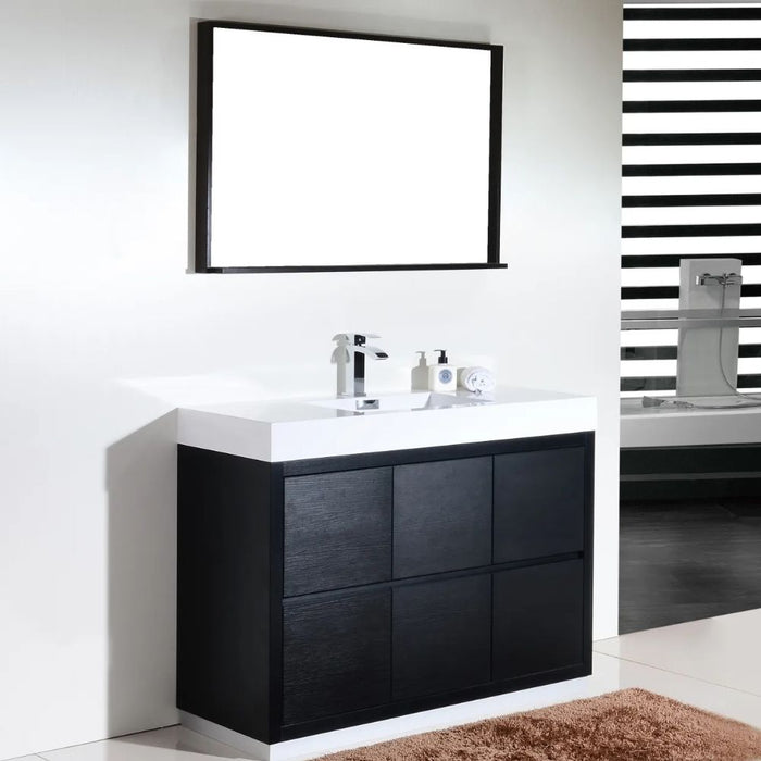 Bliss 48" Black Free Standing Modern Bathroom Vanity