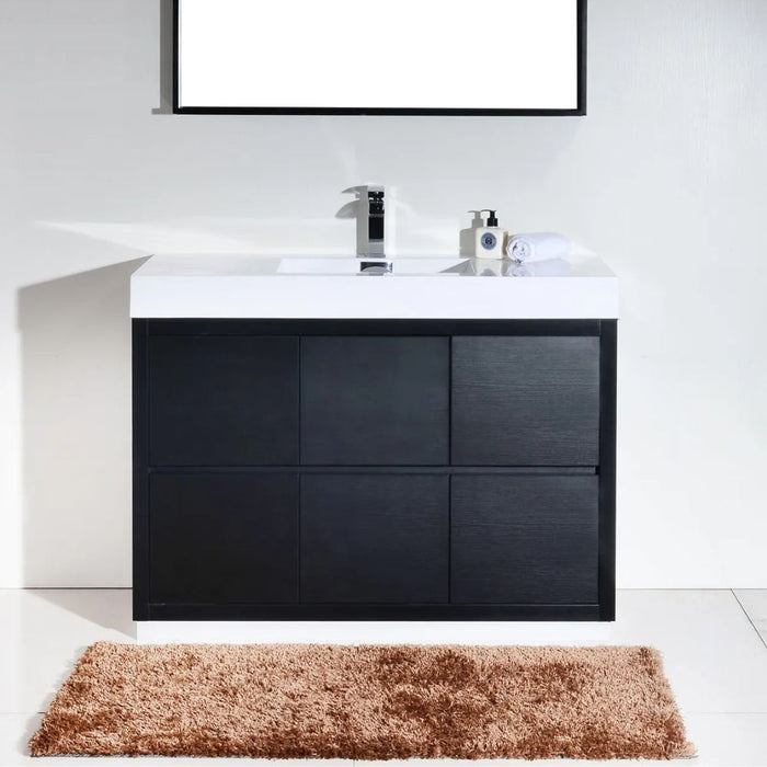 Bliss 48" Black Free Standing Modern Bathroom Vanity