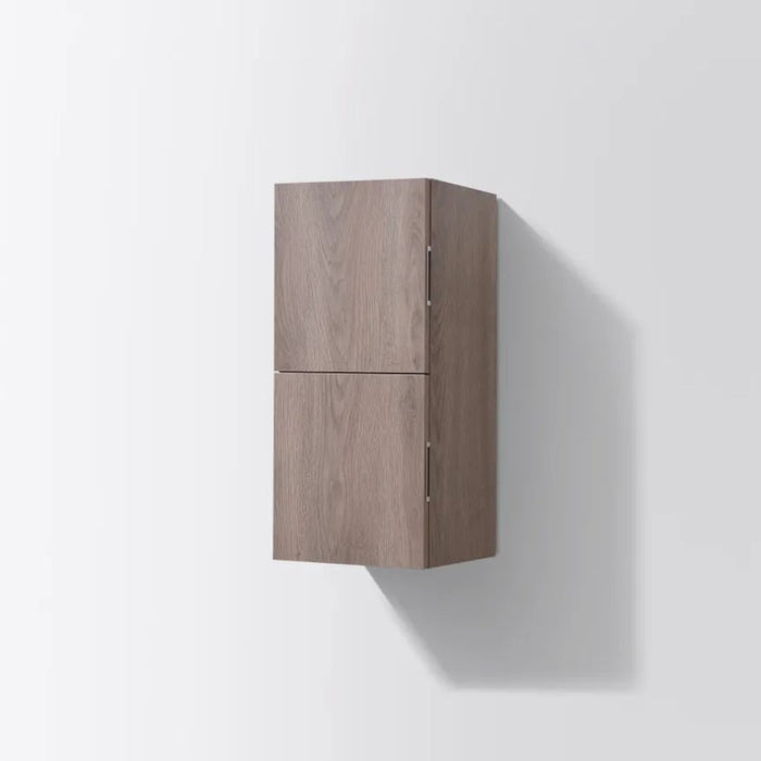 Chloe 12" Wide Butternut Wood Finish Linen Cabinet – Two Door Bathroom Storage