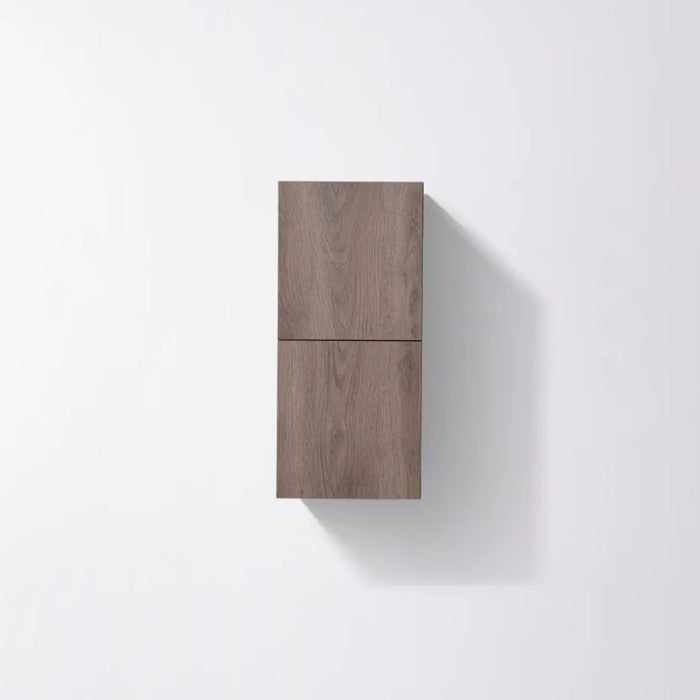 Chloe 12" Wide Butternut Wood Finish Linen Cabinet – Two Door Bathroom Storage