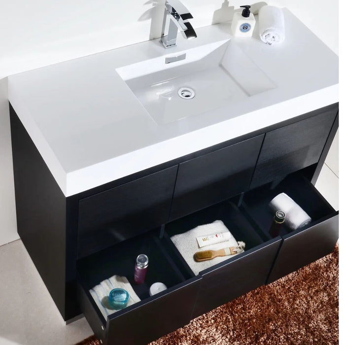 Bliss 48" Black Free Standing Modern Bathroom Vanity