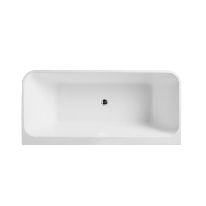 67-Inch Freesia Freestanding Bathtub – Deep Soaking Acrylic Tub with Smooth Contours