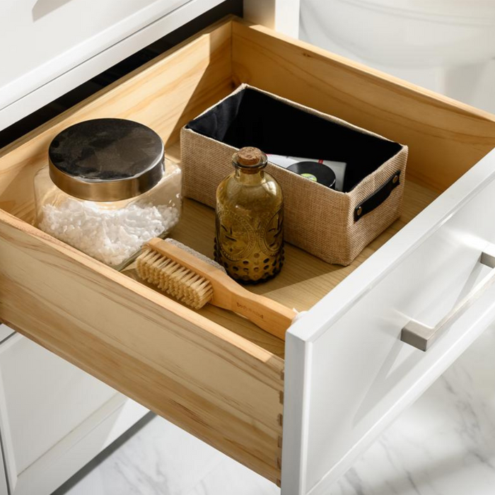 Brookfield 60" White Artificial Stone Single Vanity - Contemporary 6-Drawer Undermount Basin