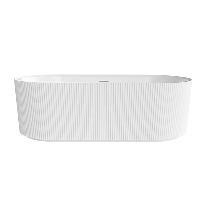 66.9 Inch Sulin Freestanding Soaking Tub – Deep Acrylic Bathtub with Smooth Curves and Spacious Interior