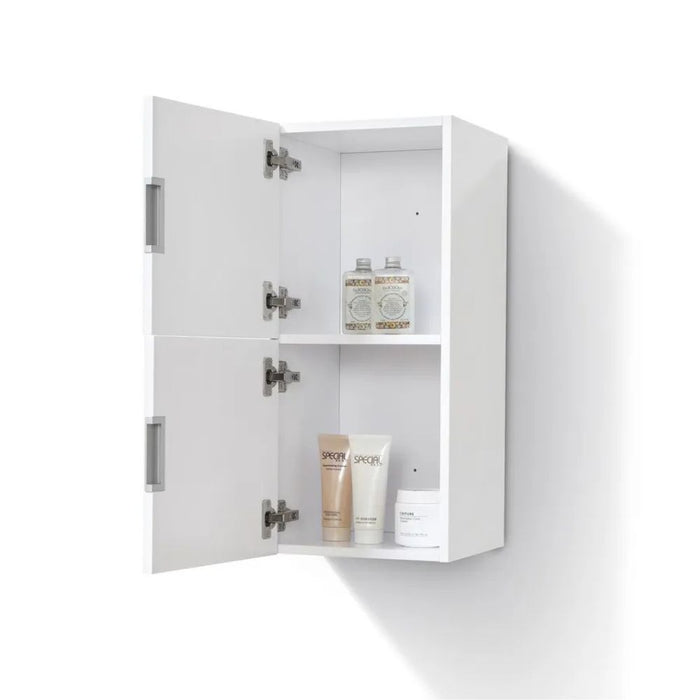 Ramsey 12" x 24" Gloss White Linen Side Cabinet – Modern Bathroom Storage Cabinet with Two Doors