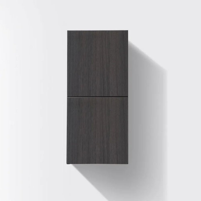 Palmer 12" x 24" Gray Oak High Gloss Linen Side Cabinet – Two Door Bathroom Storage with Soft Close