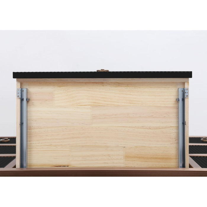 Kirchem 48" Modern Bathroom Vanity - Golden Brush Steel Frame Tricorn Black with Natural Stone Top