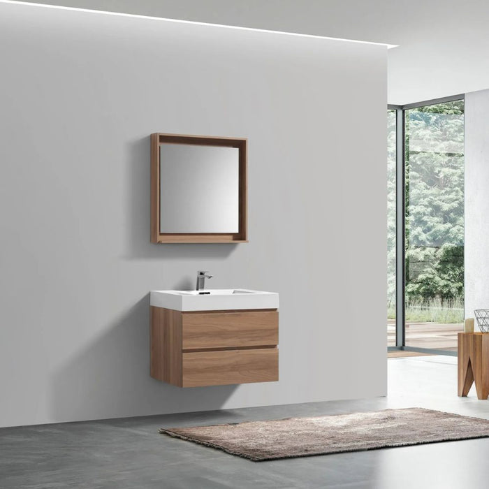Bliss 24" Honey Oak  Wall Mount Modern Bathroom Vanity