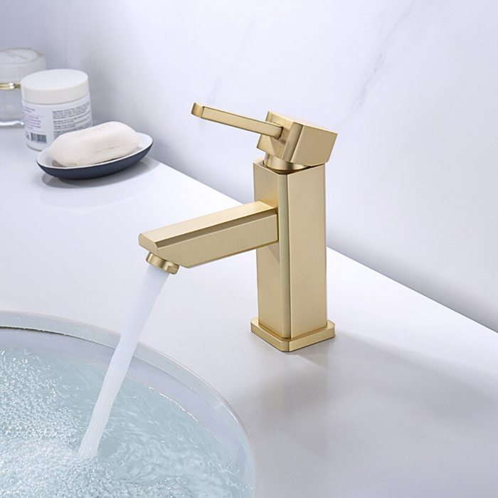 UPC Certified Kharis Brass Bathroom Faucet Brown Bronze Gold w/ Drain