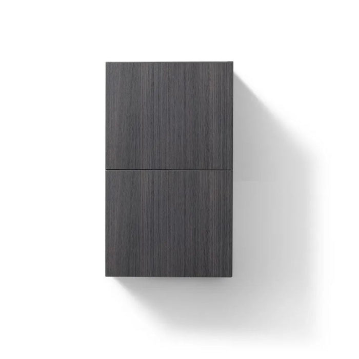 Kenan 14" x 24" High Gloss Gray Oak Linen Side Cabinet – Single Door Storage with Soft Close