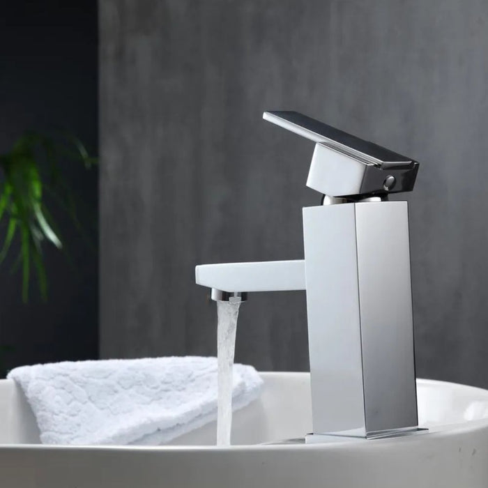 Amanda Chrome Brass Single Lever Bathroom Sink Faucet – Corrosion Resistant cUPC Certified