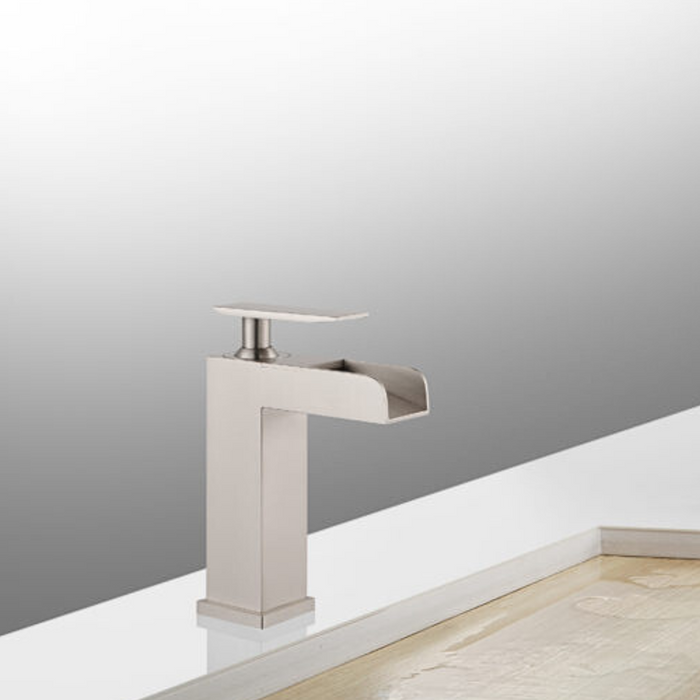 Wythe Bathroom Faucet – Widespread, Sleek Nickel Finish